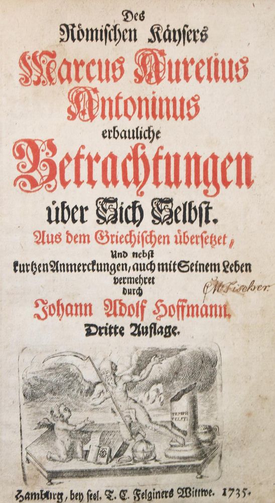 Große Abbildung Nr.1: 140-447 Marc Aurel.: (Alte Drucke, Handschriften und Theologie)