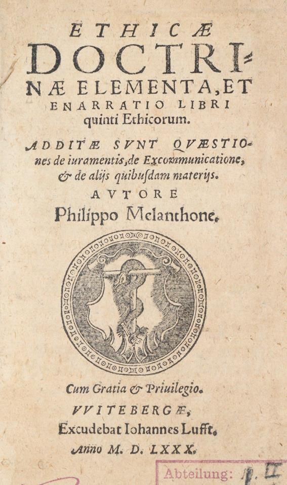 Große Abbildung Nr.1: 140-456 Melanchthon,P.: (Alte Drucke, Handschriften und Theologie)