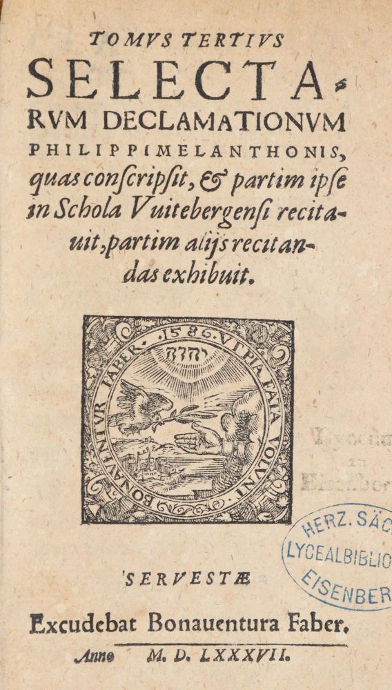 Große Abbildung Nr.1: 140-459 Melanchthon,P.: (Alte Drucke, Handschriften und Theologie)
