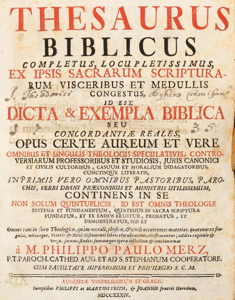 Große Abbildung Nr.1: 140-463 Merz,P.P.: (Alte Drucke, Handschriften und Theologie)