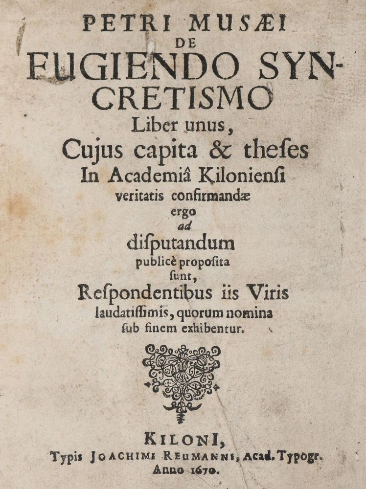 Große Abbildung Nr.1: 140-473 Musaeus,P.: (Alte Drucke, Handschriften und Theologie)