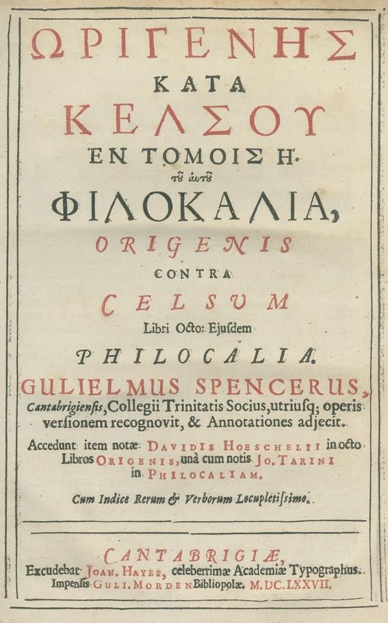 Große Abbildung Nr.1: 140-492 Origenes: (Alte Drucke, Handschriften und Theologie)