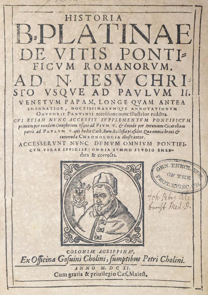Große Abbildung Nr.1: 140-497 Platina,B. (d.i. B.Sacchi).: (Päpste)