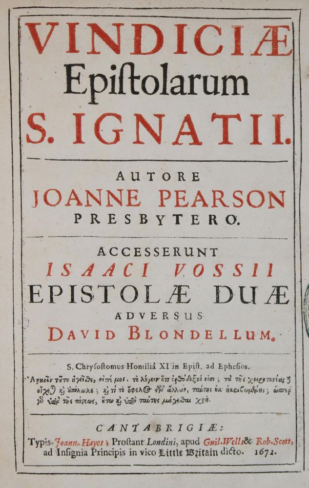 Große Abbildung Nr.1: 140-502 Pearson,J.: (Alte Drucke, Handschriften und Theologie)