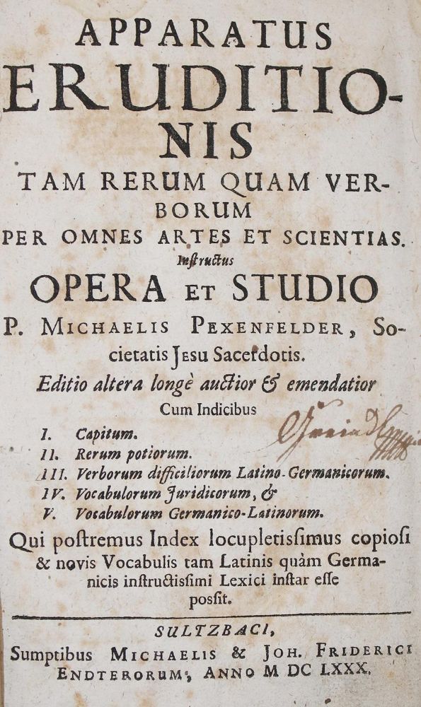 Große Abbildung Nr.1: 140-508 Pexenfelder,M.: (Alte Drucke, Handschriften und Theologie)