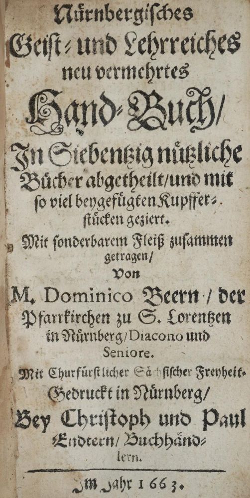 Große Abbildung Nr.10: 140-51 Beer,D.: (Alte Drucke, Handschriften und Theologie)