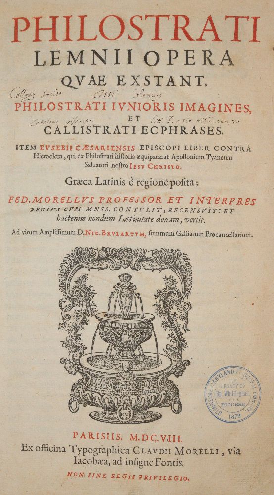 Große Abbildung Nr.1: 140-513 Philostratus,F.: (Alte Drucke, Handschriften und Theologie)