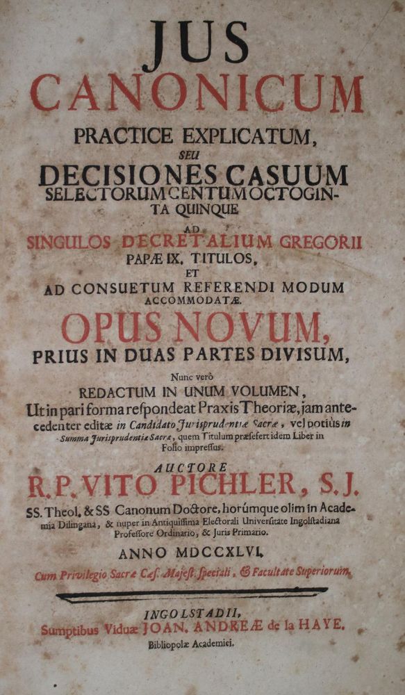Große Abbildung Nr.1: 140-515 Pichler,V.: (Alte Drucke, Handschriften und Theologie)