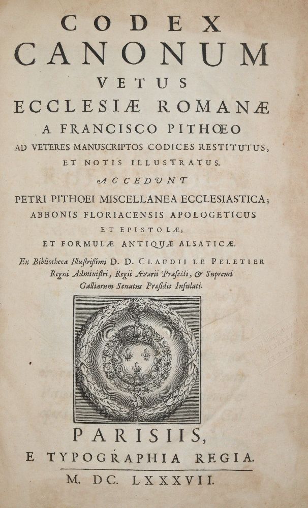 Große Abbildung Nr.1: 140-519 Pithou,F.: (Alte Drucke, Handschriften und Theologie)