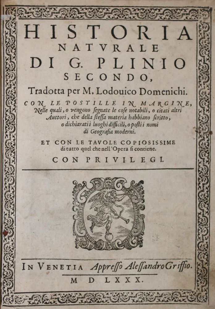 Große Abbildung Nr.1: 140-520 Plinius,C.C.S.: (Alte Drucke, Handschriften und Theologie)
