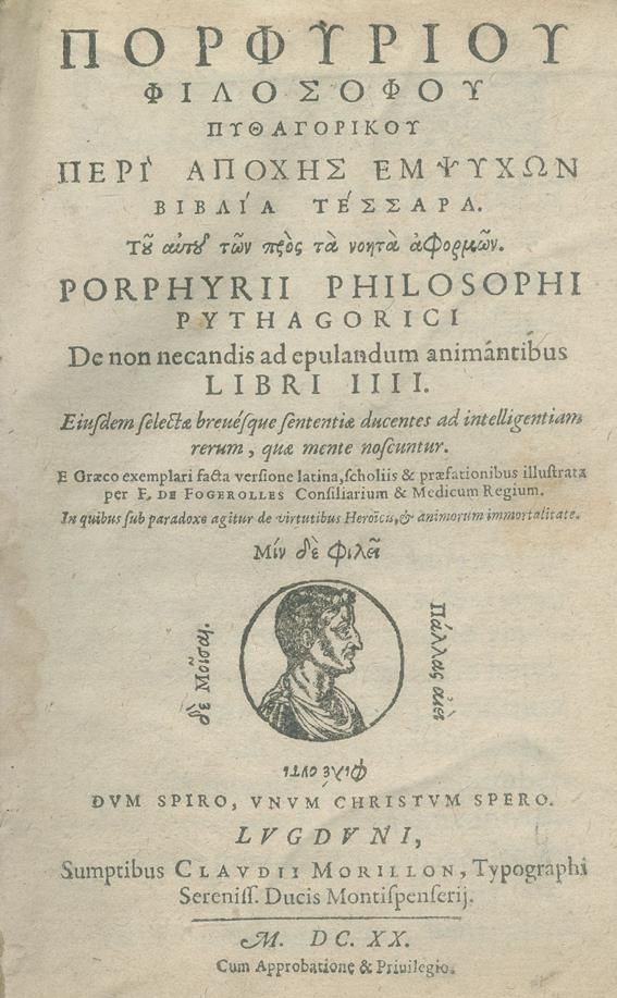 Große Abbildung Nr.1: 140-525 Porphyrius.: (Alte Drucke, Handschriften und Theologie)