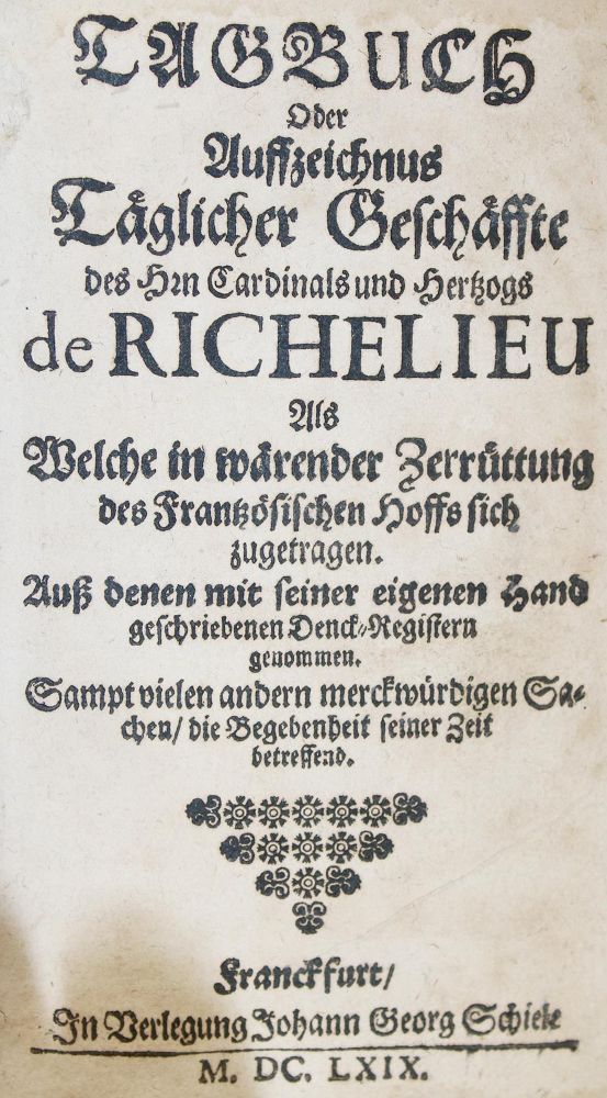 Große Abbildung Nr.1: 140-548 Richelieu, A. J. du Plessis de.: (Alte Drucke, Handschriften und Theologie)