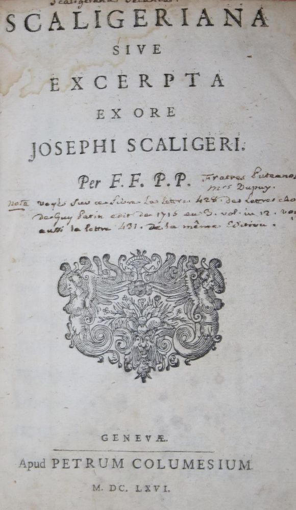 Große Abbildung Nr.1: 140-572 Scaliger,J.J.: (Alte Drucke, Handschriften und Theologie)