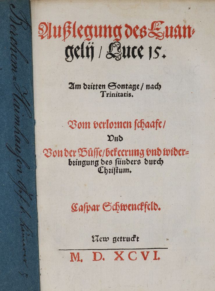 Große Abbildung Nr.1: 140-592 Schwenckfeld,C.: (Alte Drucke, Handschriften und Theologie)
