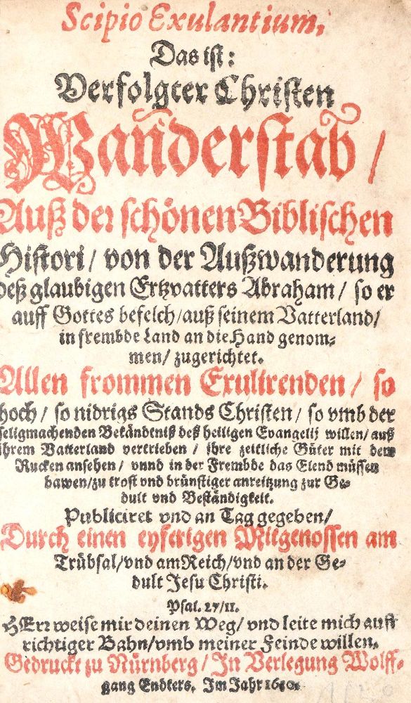 Große Abbildung Nr.1: 140-595 Scipio Exulantium,: (Alte Drucke, Handschriften und Theologie)