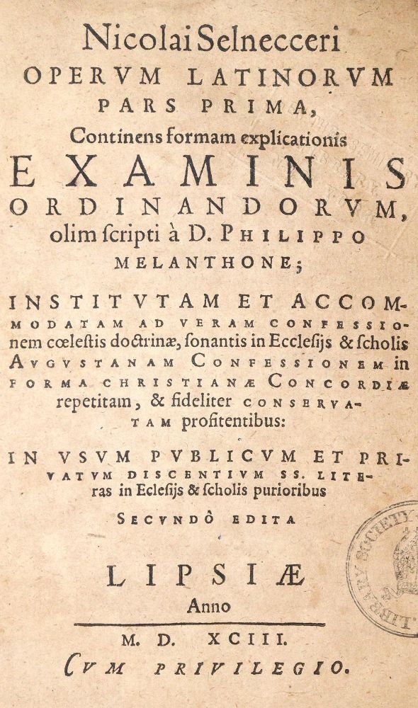 Große Abbildung Nr.1: 140-600 Selnecker,N.: (Alte Drucke, Handschriften und Theologie)