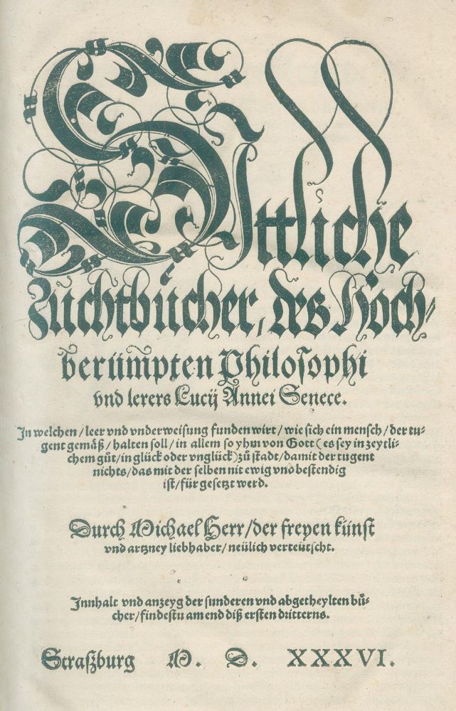 Große Abbildung Nr.1: 140-602 Seneca,L.A.: (Alte Drucke, Handschriften und Theologie)