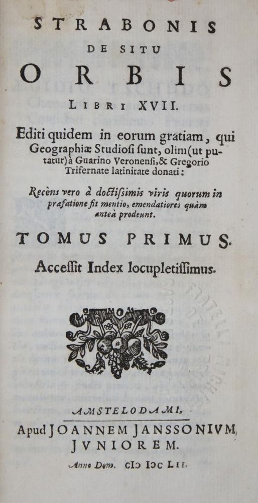 Große Abbildung Nr.1: 140-624 Strabo (von Amasia).: (Alte Drucke, Handschriften und Theologie)