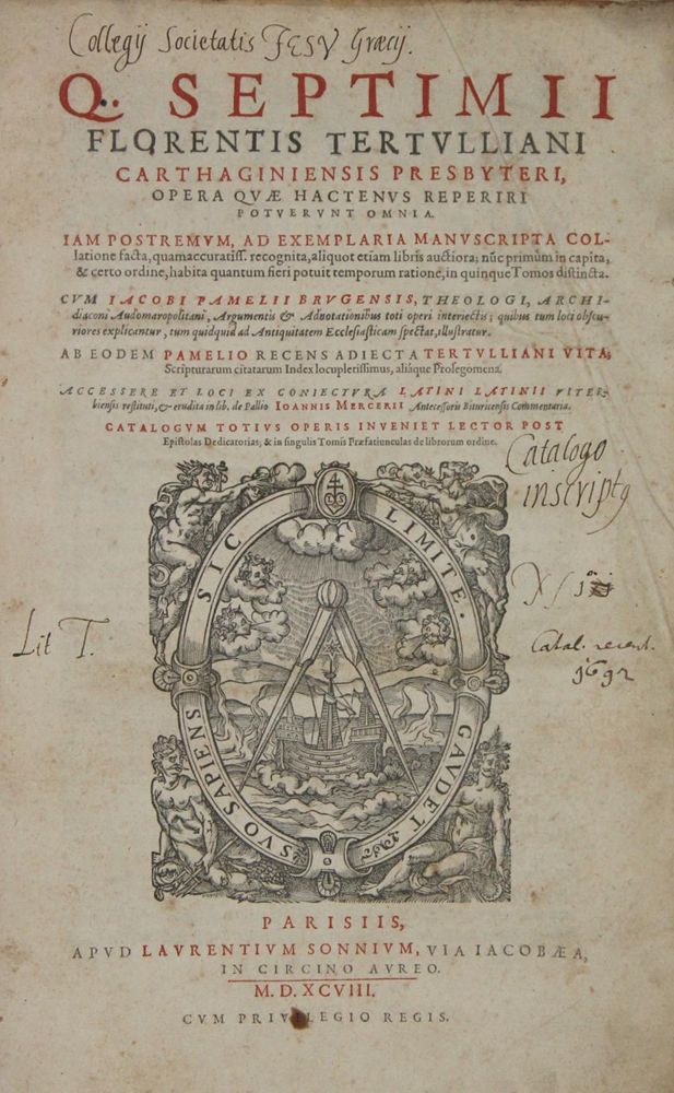 Große Abbildung Nr.1: 140-641 Tertullianus,Q.S.F.: (Alte Drucke, Handschriften und Theologie)