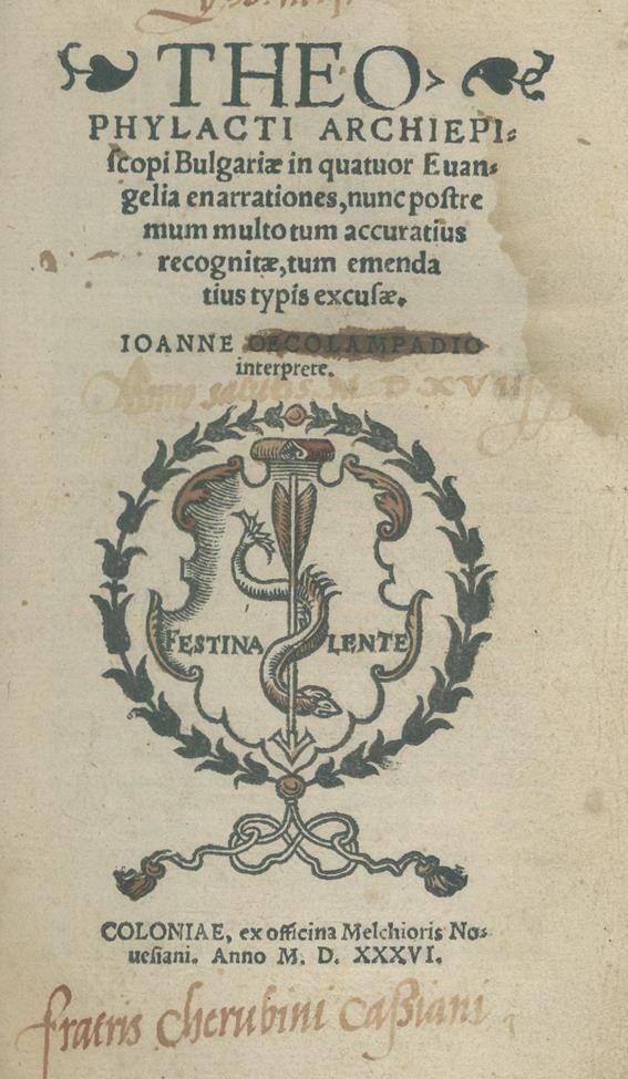 Große Abbildung Nr.1: 140-644 Theophylactus aus Euboea.: (Alte Drucke, Handschriften und Theologie)