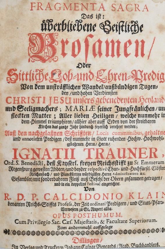 Große Abbildung Nr.1: 140-661 Trauner,I.: (Alte Drucke, Handschriften und Theologie)