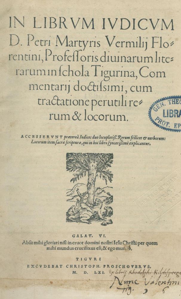 Große Abbildung Nr.1: 140-670 Vermigli,P.M.: (Alte Drucke, Handschriften und Theologie)