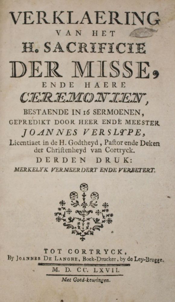 Große Abbildung Nr.1: 140-671 Verslype,J.: (Alte Drucke, Handschriften und Theologie)