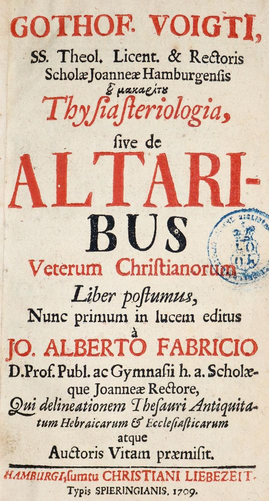 Große Abbildung Nr.1: 140-683 Voigt,G.: (Alte Drucke, Handschriften und Theologie)