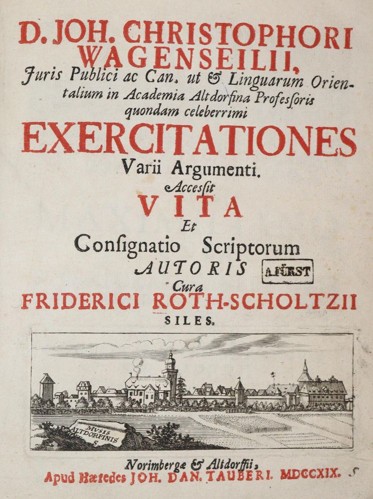 Große Abbildung Nr.1: 140-685 Wagenseil,J.C.: (Alte Drucke, Handschriften und Theologie)