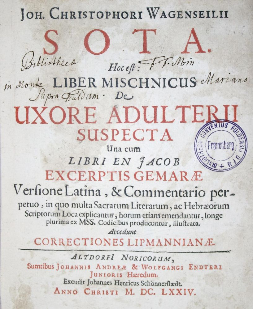 Große Abbildung Nr.1: 140-686 Wagenseil,J.Chr.: (Alte Drucke, Handschriften und Theologie)