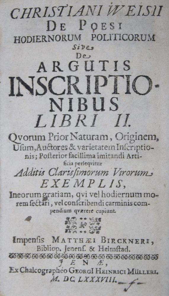 Große Abbildung Nr.1: 140-692 Weise,C.: (Alte Drucke, Handschriften und Theologie)