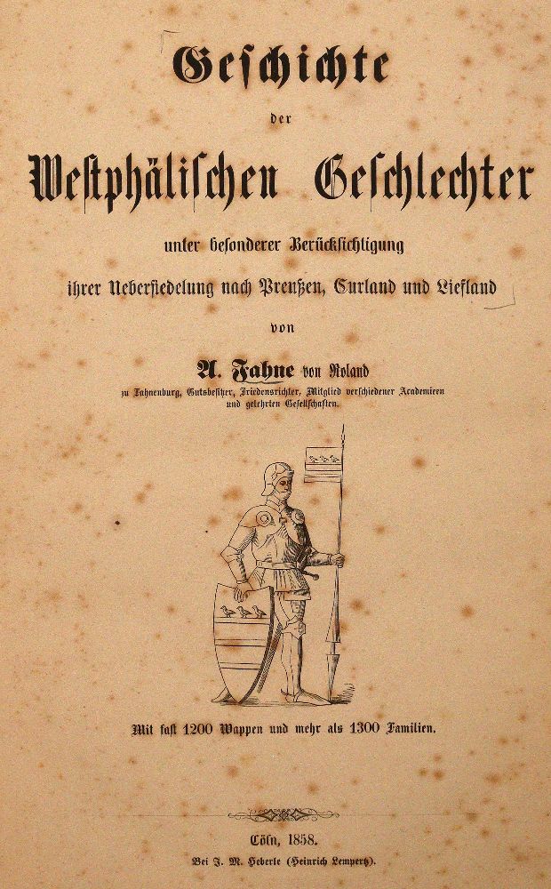 Große Abbildung Nr.1: 140-710 Fahne,A.v.: (Genealogie und Heraldik)