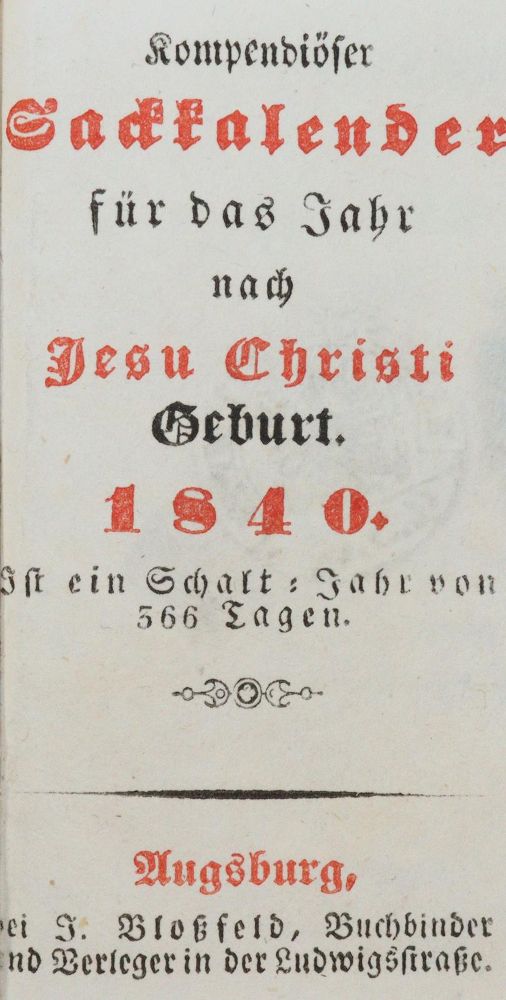 Große Abbildung Nr.1: 140-716 Sackkalender, Kompendiöser,: (Kalender)