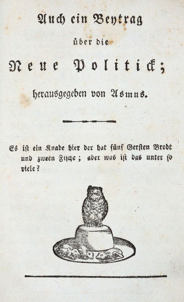 Große Abbildung Nr.1: 140-718 Asmus (d.i. M.Claudius).: (Politik und Staatswissenschaften)