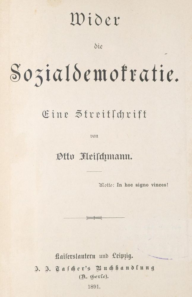 Große Abbildung Nr.1: 140-732 Fleischmann,O.: (Sozialismus)