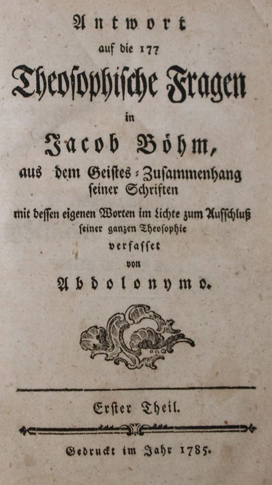 Große Abbildung Nr.1: 140-758 Abdolonymo (Pseud.).: (Grenzwissenschaften und Okkultismus, Böhme)