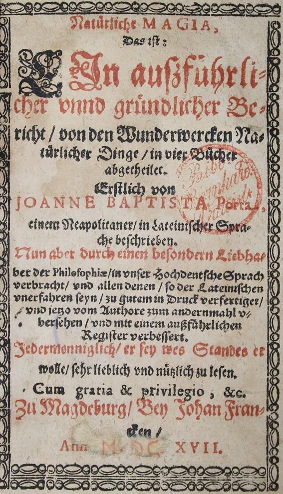 Große Abbildung Nr.1: 140-772 Porta,J.B.della.: (Grenzwissenschaften und Okkultismus)