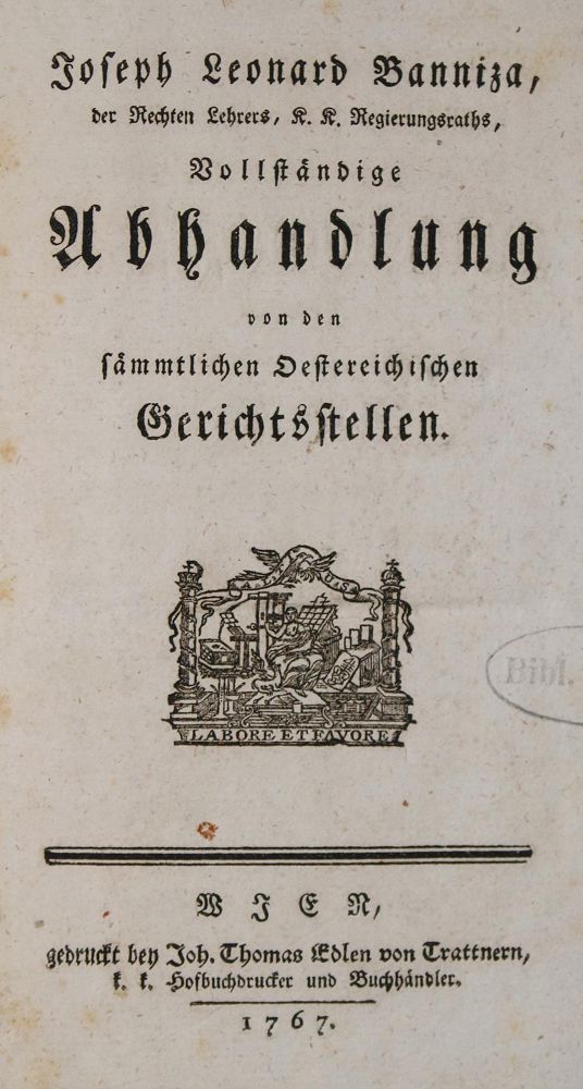 Große Abbildung Nr.1: 140-787 Banniza (von Bazan),J.L.: (Juridica und Kriminologie)