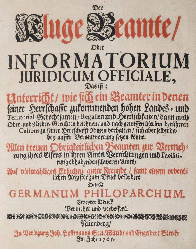 Große Abbildung Nr.1: 140-798 Germanus Philoparchus (d.i. C.H.Schweser).: (Juridica und Kriminologie)