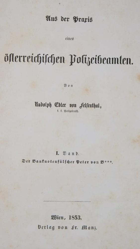 Große Abbildung Nr.1: 140-806 (Köpp) von Felsenthal,R.: (Juridica und Kriminologie)