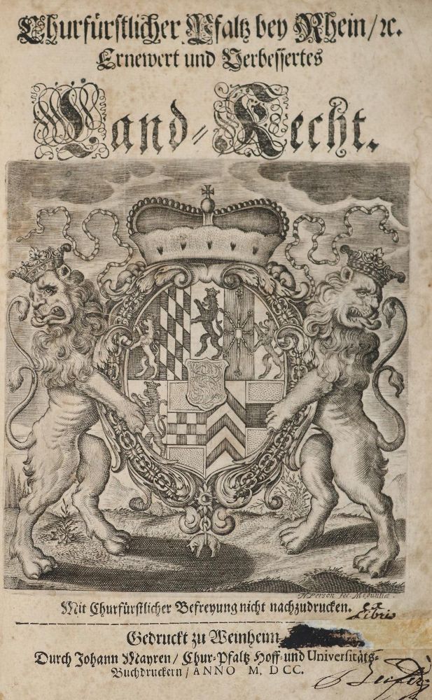 Große Abbildung Nr.1: 140-813 Churfürstlicher Pfalz Bey Rhein,: (Juridica und Kriminologie, Pfalz)