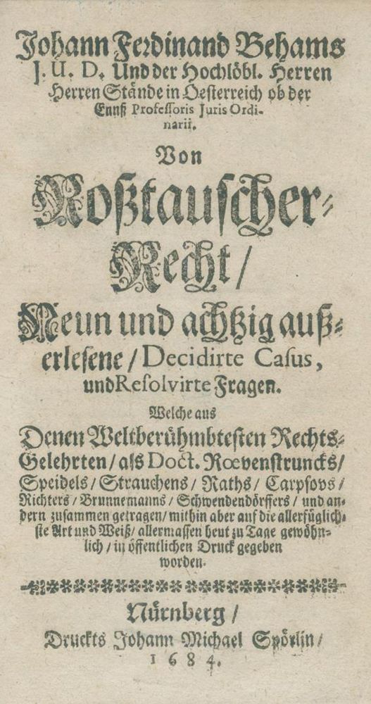 Große Abbildung Nr.1: 140-814 Behamb,J.F.: (Juridica und Kriminologie, Pferde)