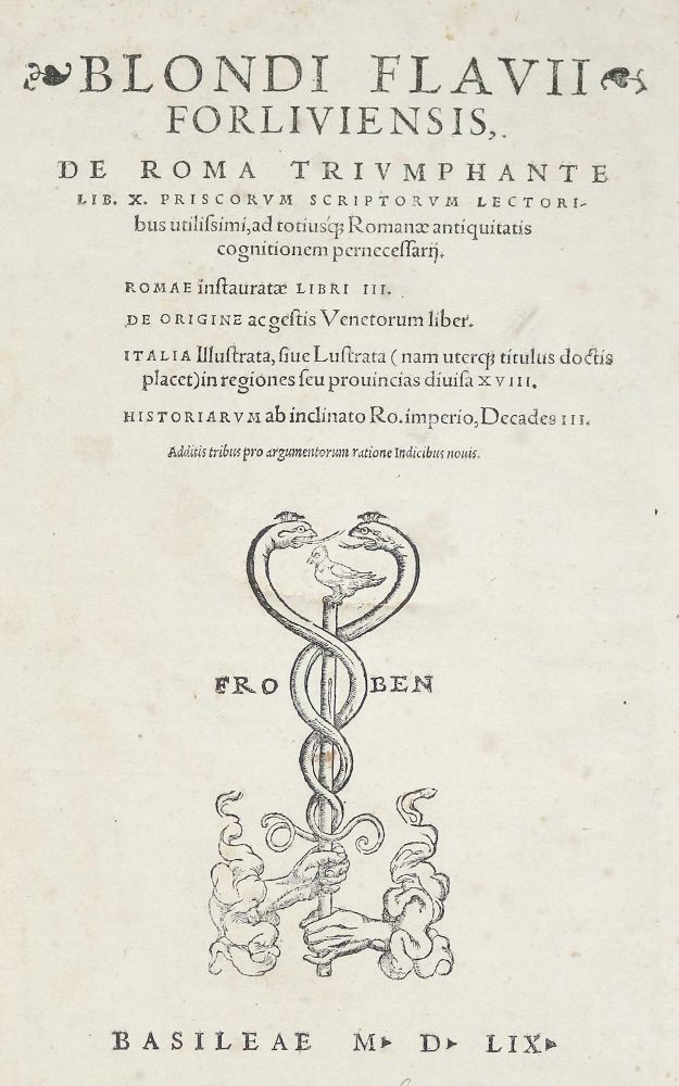 Große Abbildung Nr.1: 140-82 Biondo,F.: (Alte Drucke, Handschriften und Theologie)