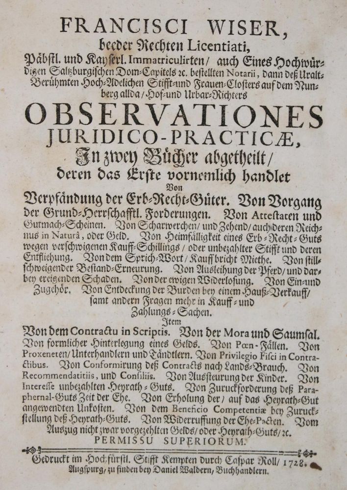 Große Abbildung Nr.1: 140-825 Wiser,F.: (Juridica und Kriminologie)
