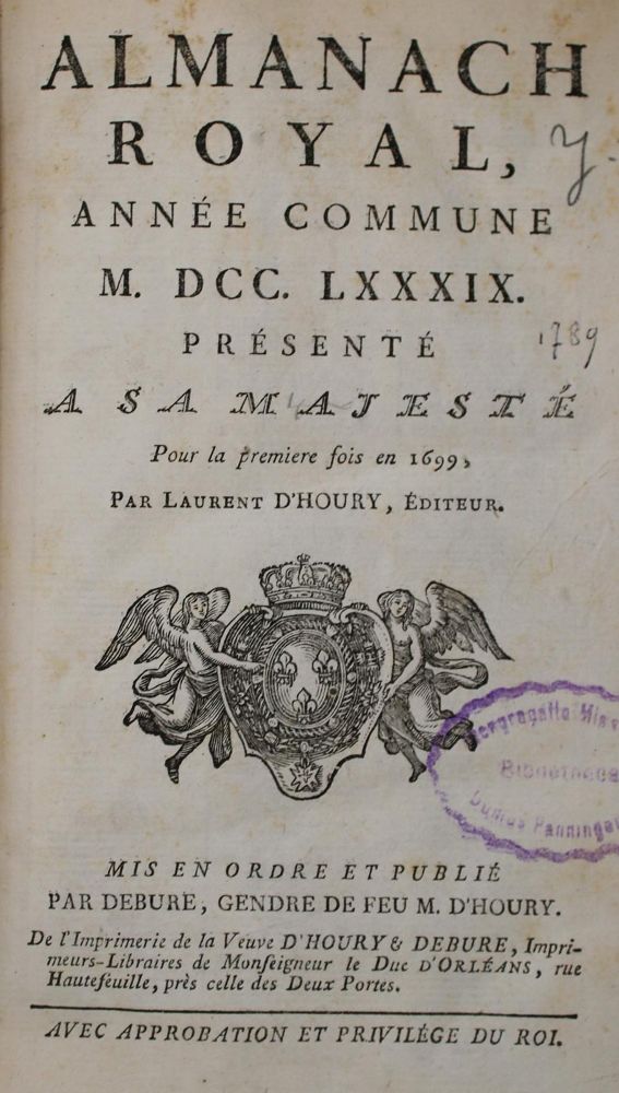 Große Abbildung Nr.1: 140-828 Almanach Royal.: (Kalender)