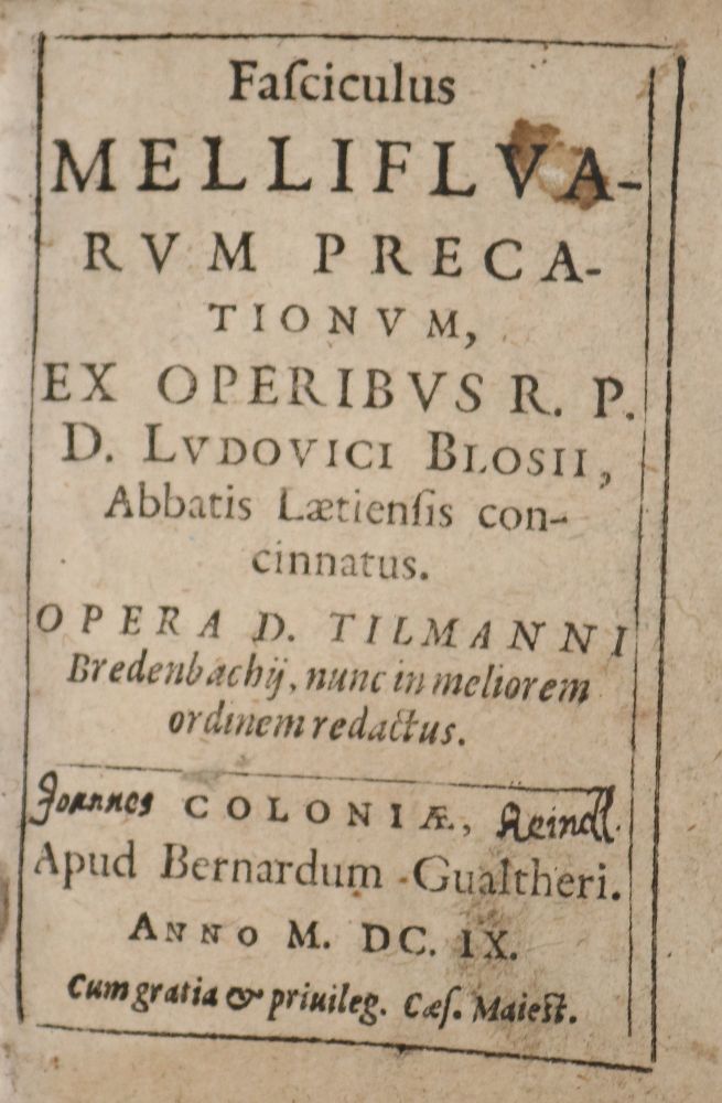 Große Abbildung Nr.1: 140-83 Blois,L.de.: (Alte Drucke, Handschriften und Theologie)