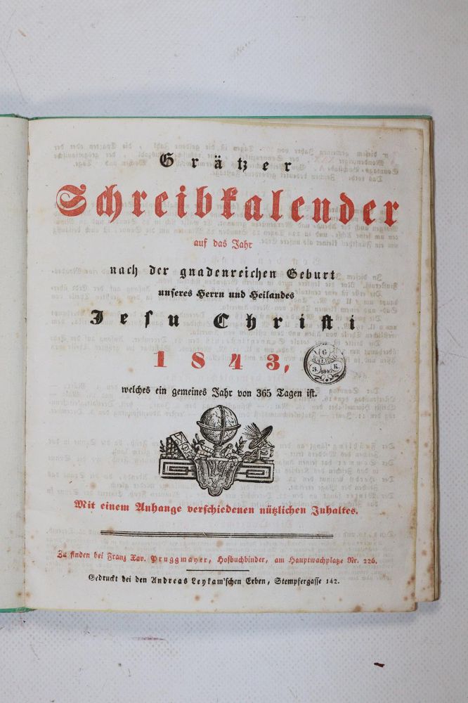 Große Abbildung Nr.202: 140-832 Grätzer Schreibkalender: (Kalender)