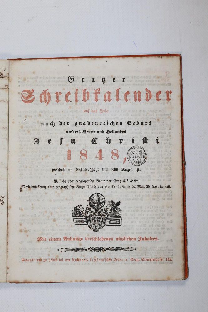Große Abbildung Nr.204: 140-832 Grätzer Schreibkalender: (Kalender)