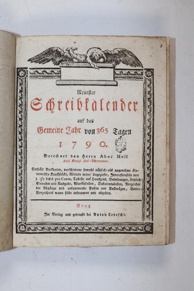 Große Abbildung Nr.203: 140-833 Grazerischer Schreibkalender,: (Kalender)