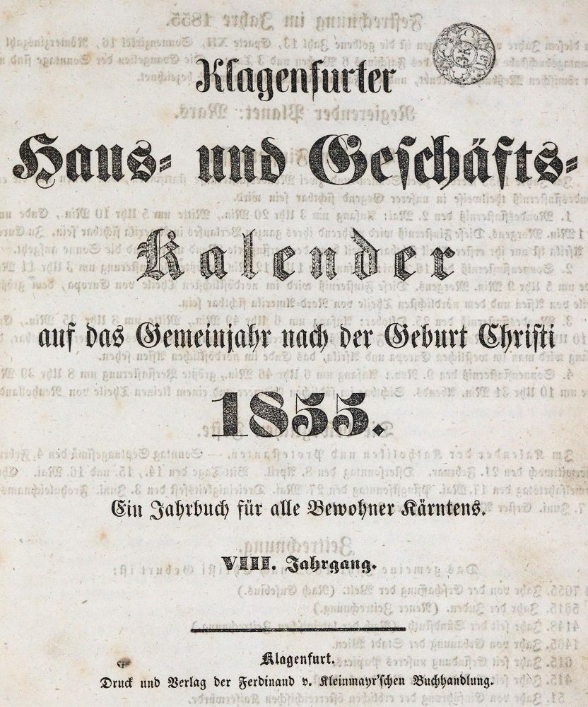 Große Abbildung Nr.1: 140-836 Klagenfurter: (Kalender)
